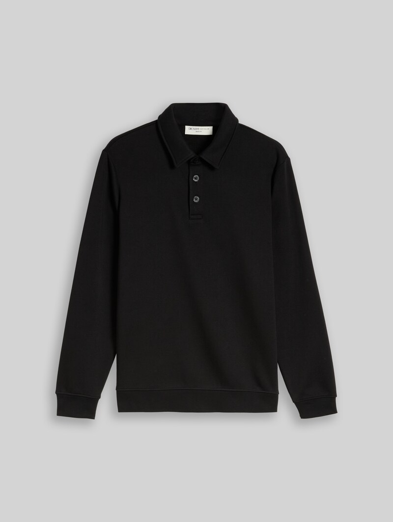 Tom Tailor Sweatshirt mit Polokragen - Black