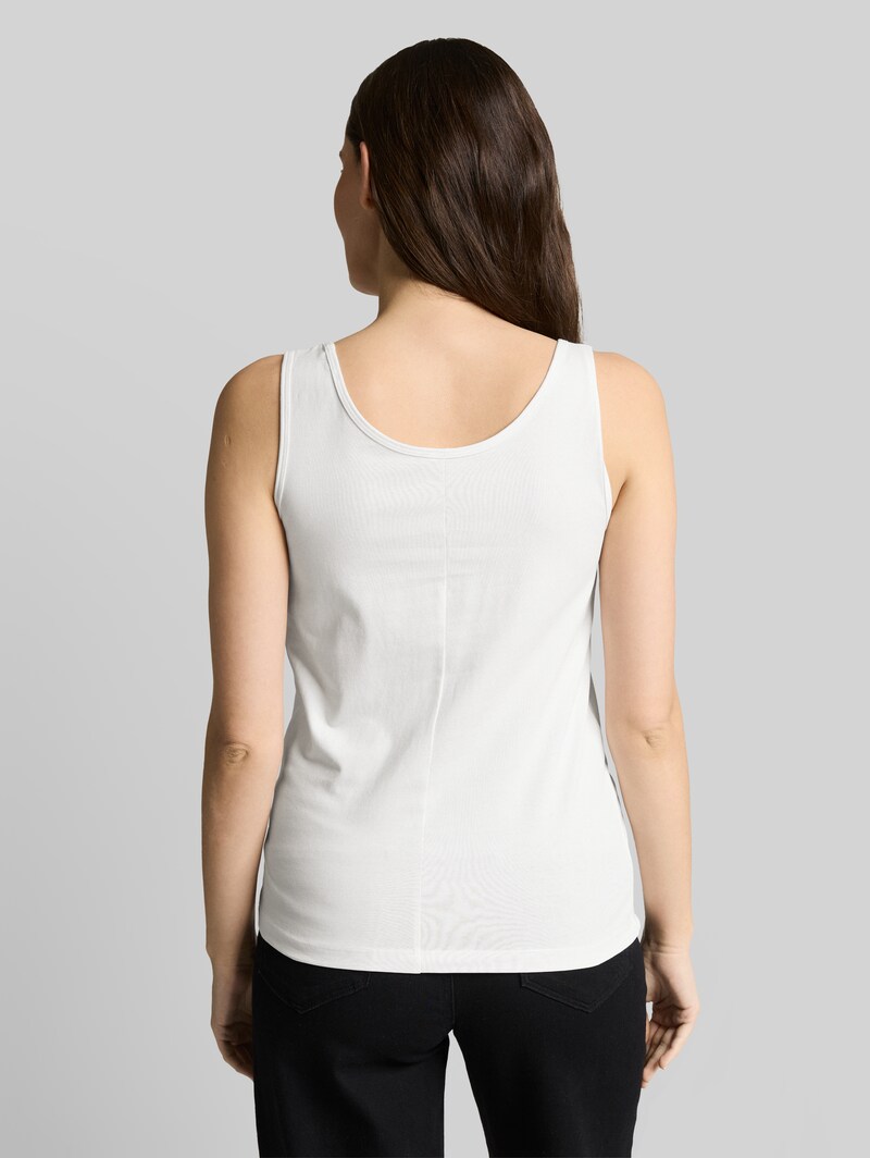 Tom Tailor Slim Fit Top mit Rundhalsausschnitt - Whisper White