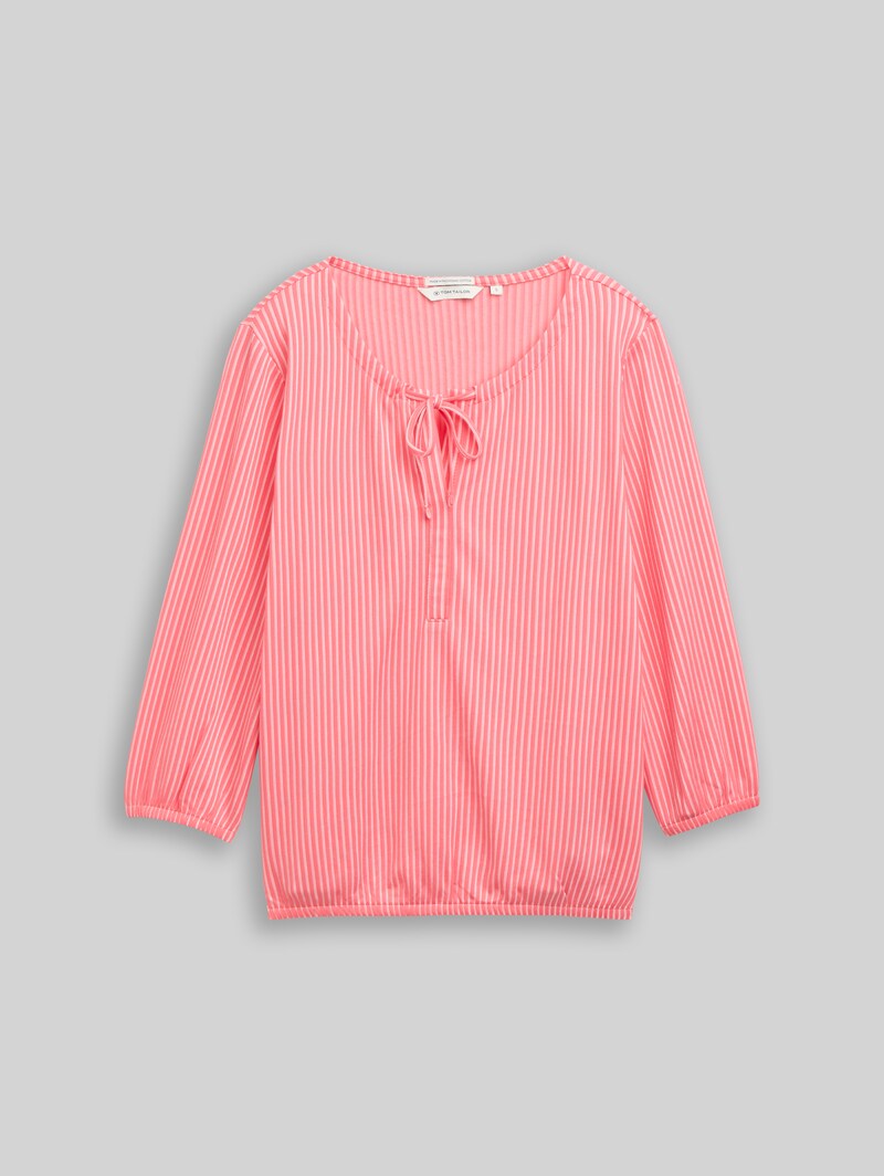 Tom Tailor Blusenshirt mit Streifenmuster - Soft Coral Pink White Stripe