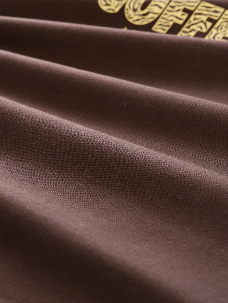 Tom Tailor Oversize Sweatshirt mit Print - Cool Dark Brown
