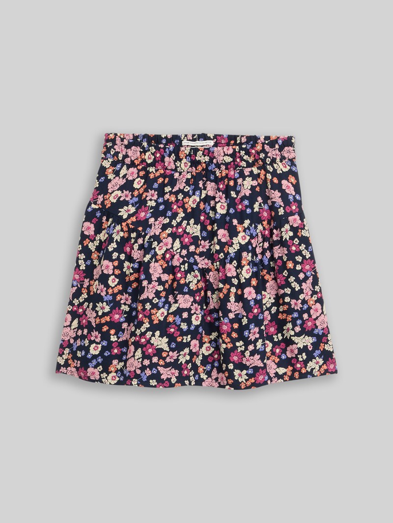 Tom Tailor Mini-Rock mit Blumenmuster - Blue Multicolor Flower Print
