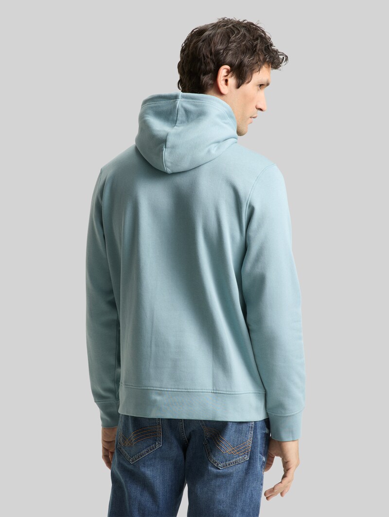 Tom Tailor Hoodie Sweatshirt mit Logo-Print - Tourmaline