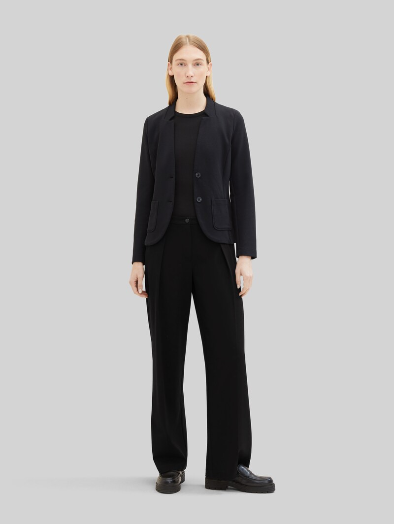 Tom Tailor Slim Fit Blazer mit Ottoman Struktur - Deep Black