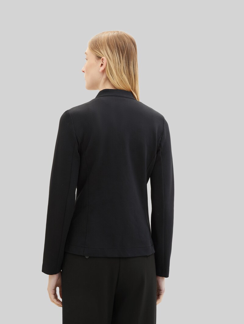 Tom Tailor Slim Fit Blazer mit Ottoman Struktur - Deep Black