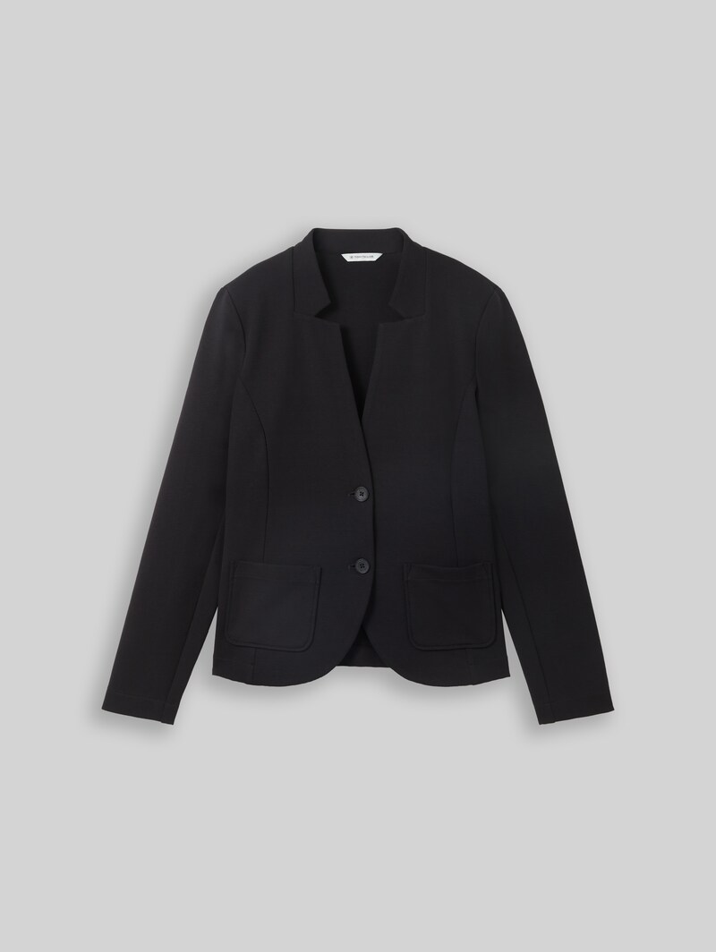Tom Tailor Slim Fit Blazer mit Ottoman Struktur - Deep Black
