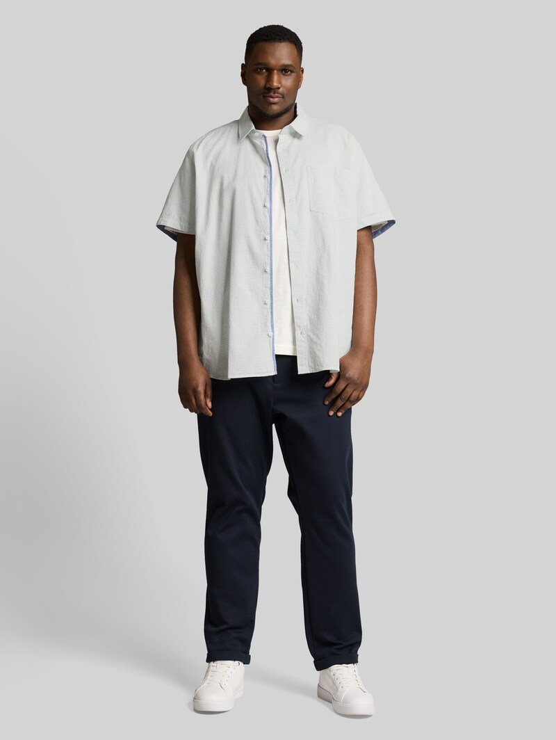 Tom Tailor Plus Size - Regular Fit Kurzarmhemd aus Baumwolle - Gardenia White Dot Structure