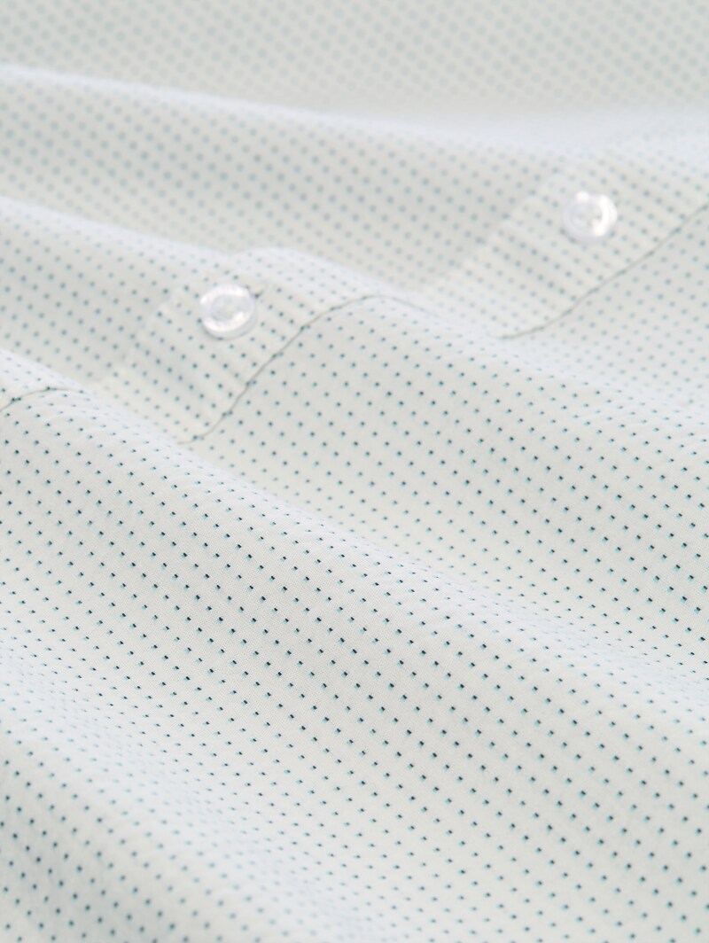 Tom Tailor Plus Size - Regular Fit Kurzarmhemd aus Baumwolle - Gardenia White Dot Structure