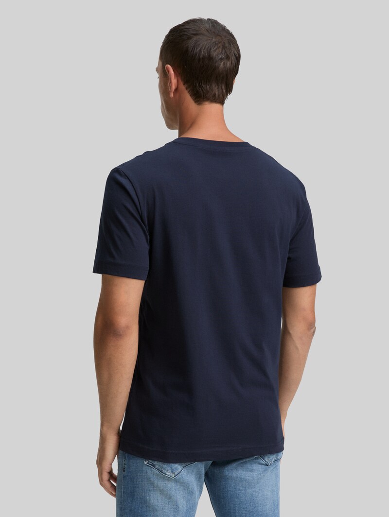 Tom Tailor T-Shirts mit V-Ausschnitt im 2er-Pack - Sky Captain Blue