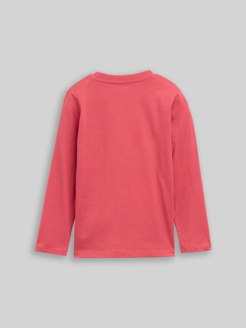 Tom Tailor Langarmshirt mit interaktivem Print - Berry Red Tom Tailor Langarmshirt mit interaktivem Print - Berry Red
