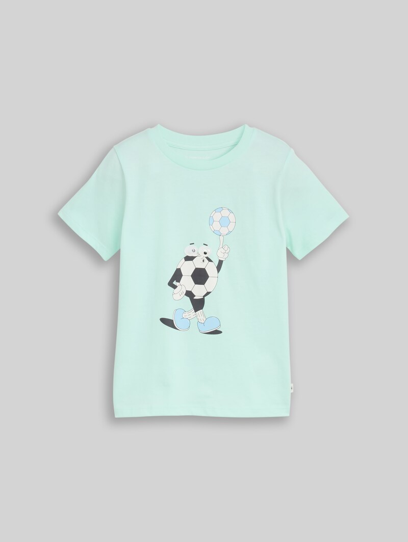 Tom Tailor T-Shirt mit Fußball-Print - Light Bay Green
