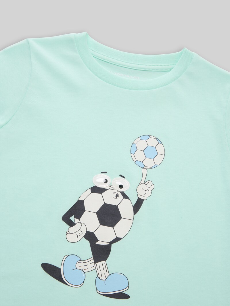 Tom Tailor T-Shirt mit Fußball-Print - Light Bay Green