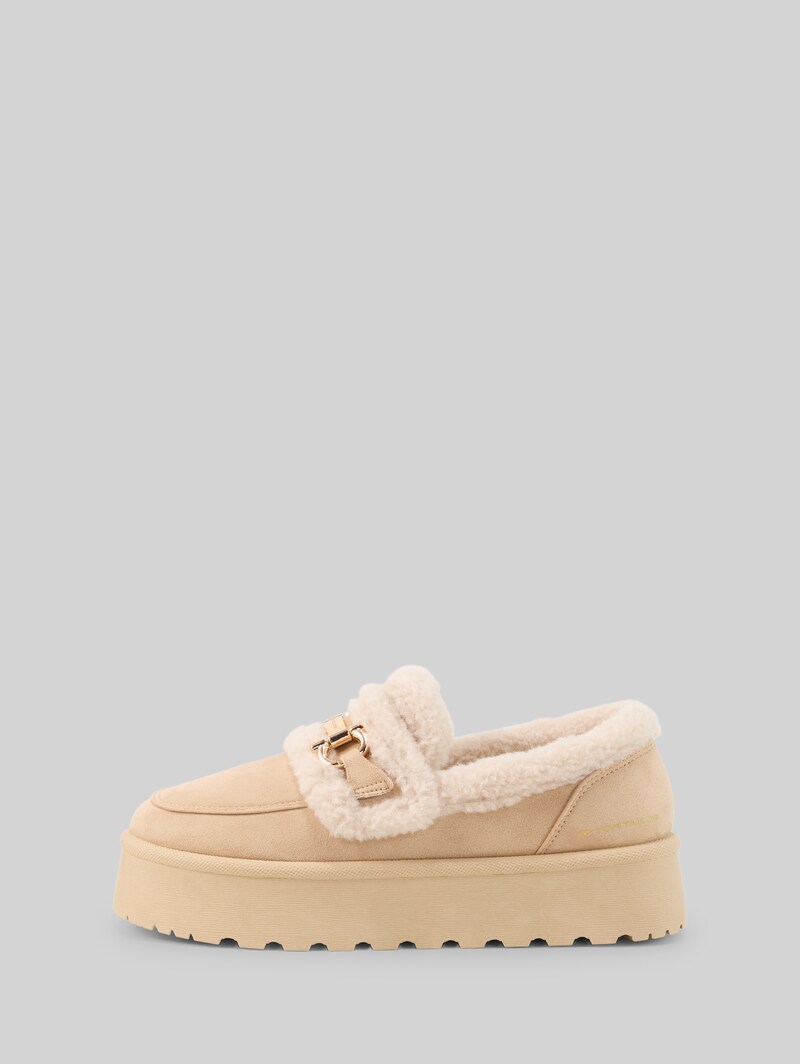 Tom Tailor Gefütterte Slipper mit Plateau-Sohle - Sand