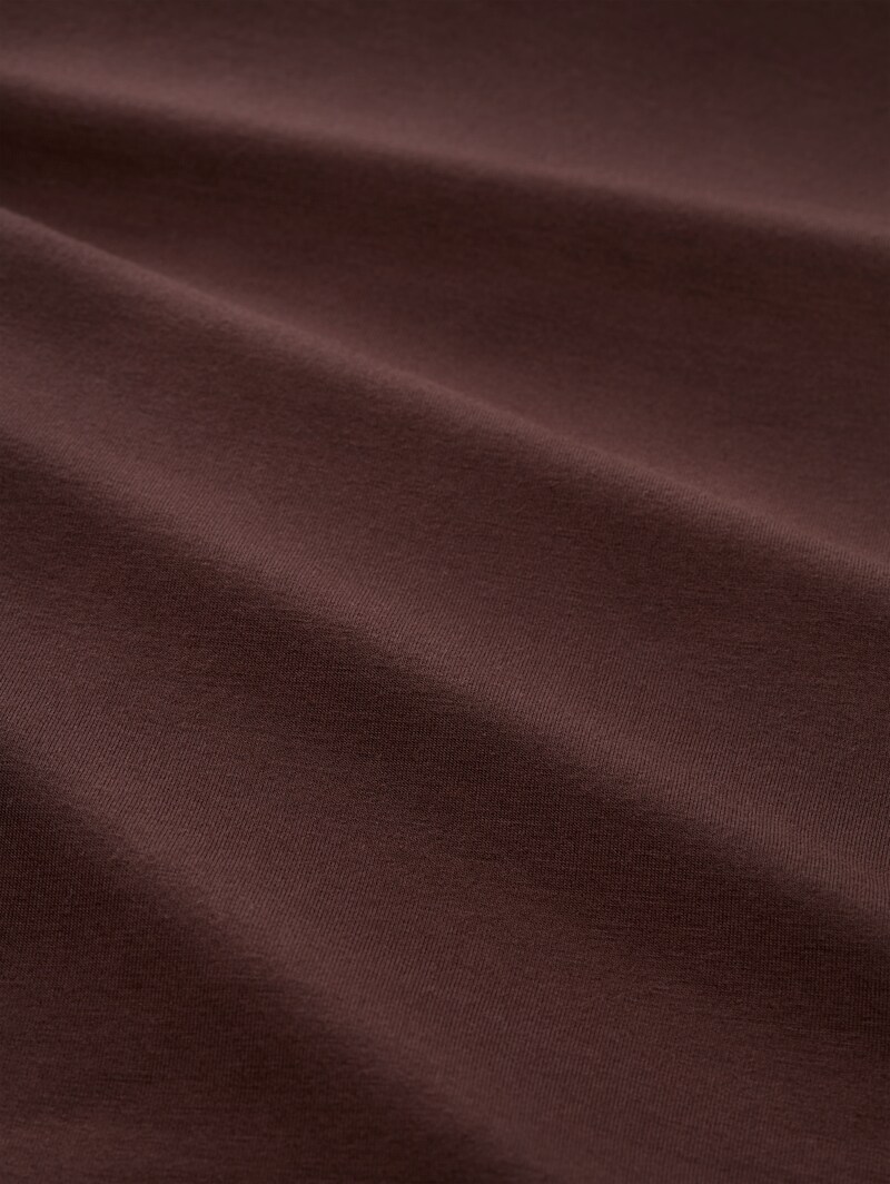 Tom Tailor Slim Fit Langarmshirt mit U-Boot-Ausschnitt - Dark Pecan Brown