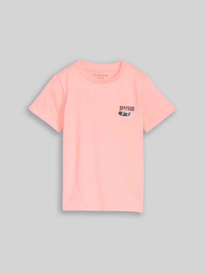 Tom Tailor T-Shirt mit Print - Soft Neon Pink