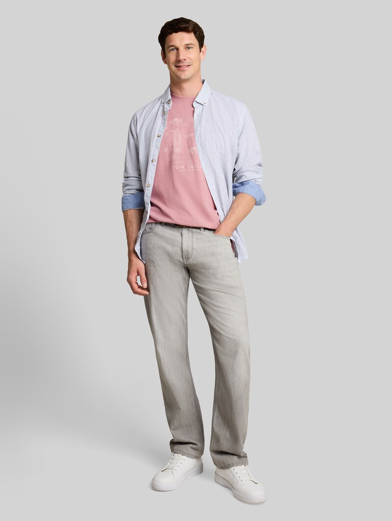 Tom Tailor T-Shirt mit Waffelstruktur - Dusty Rose
