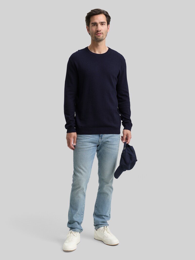 Tom Tailor Strickpullover mit Kaschmir-Anteil - Knitted Navy Melange