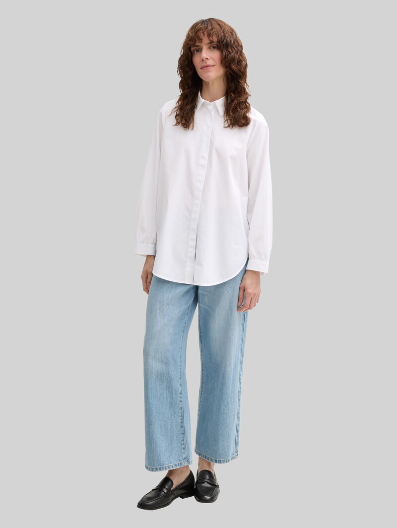 Tom Tailor Loose Fit Hemdbluse - White