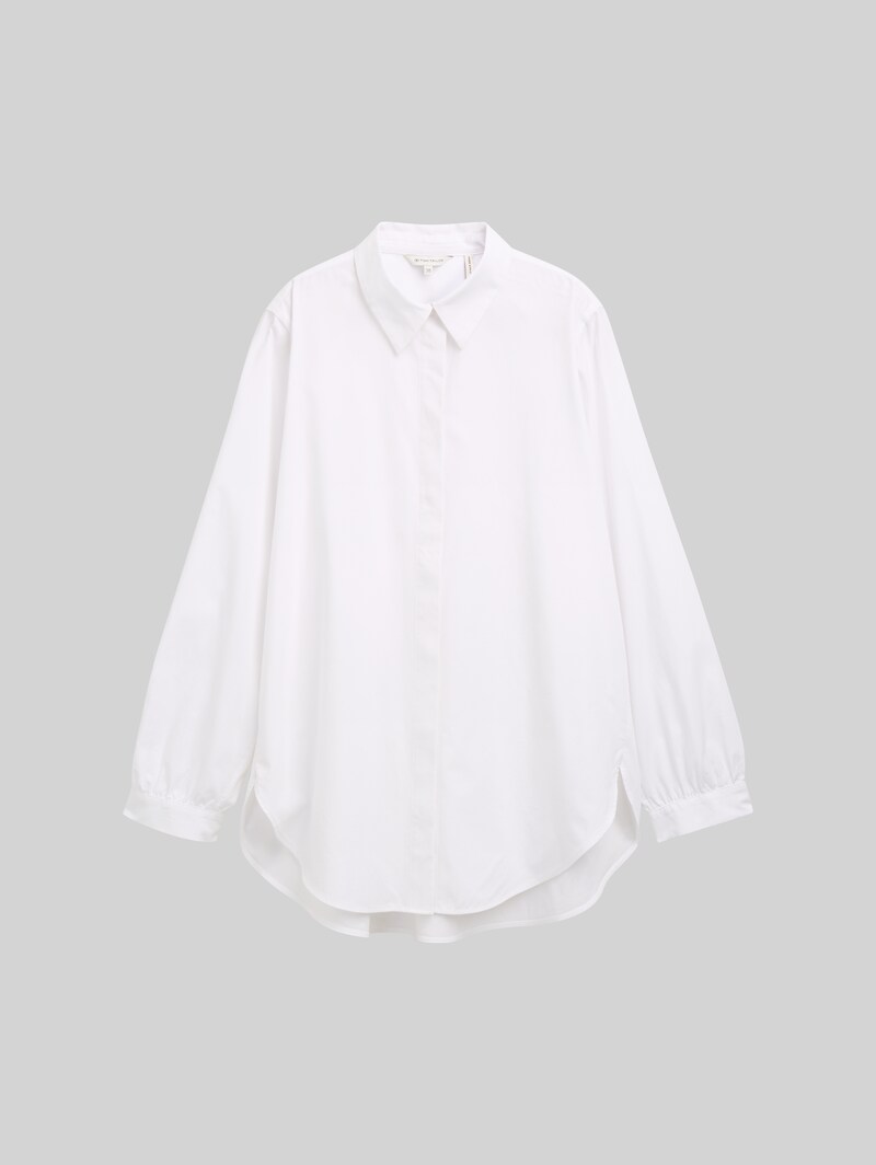 Tom Tailor Loose Fit Hemdbluse - White