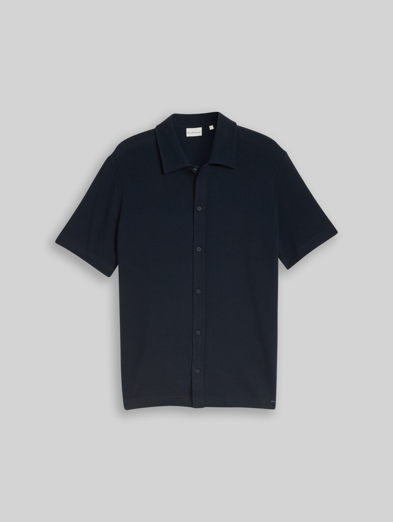 Tom Tailor Regular Fit Hemd aus Jersey - Sky Captain Blue Ottoman