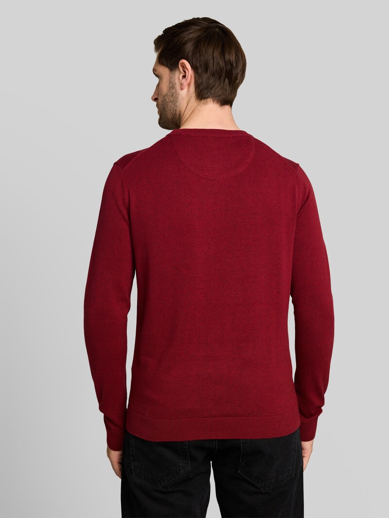 Tom Tailor Basic Strickpullover aus Baumwolle - Carlet Red Melange