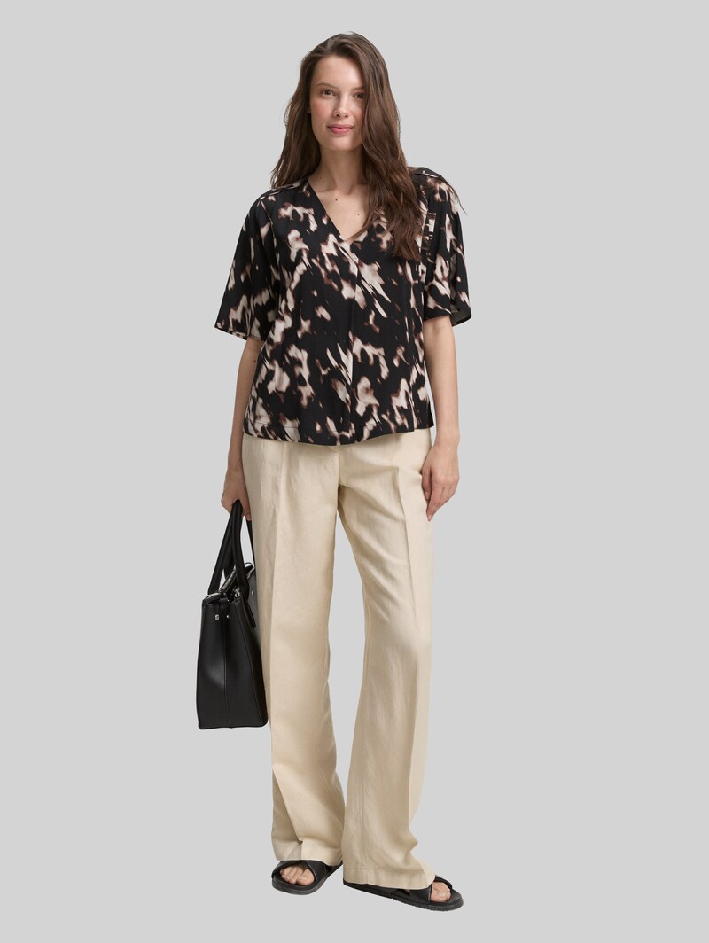 Tom Tailor Bluse mit Muster - Blurry Animal Design