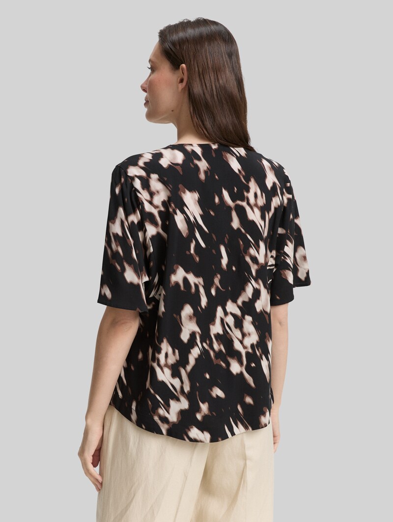 Tom Tailor Bluse mit Muster - Blurry Animal Design