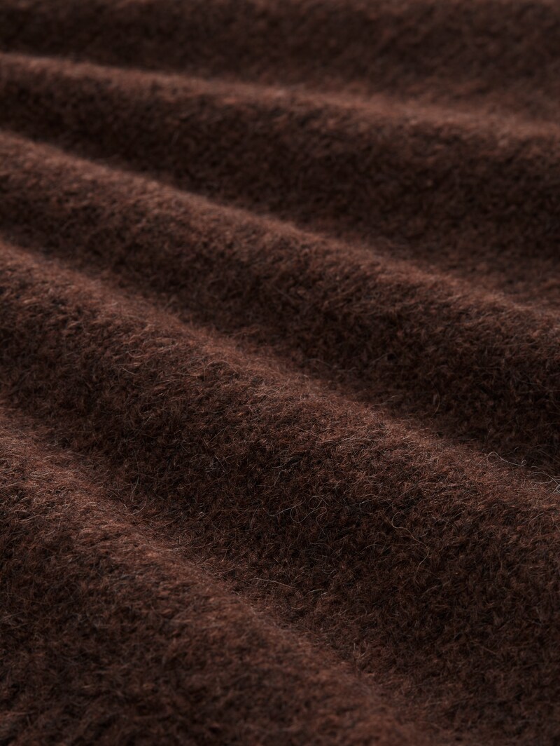 Tom Tailor Strickpullover mit Wollanteil - Dark Pecan Brown Melange