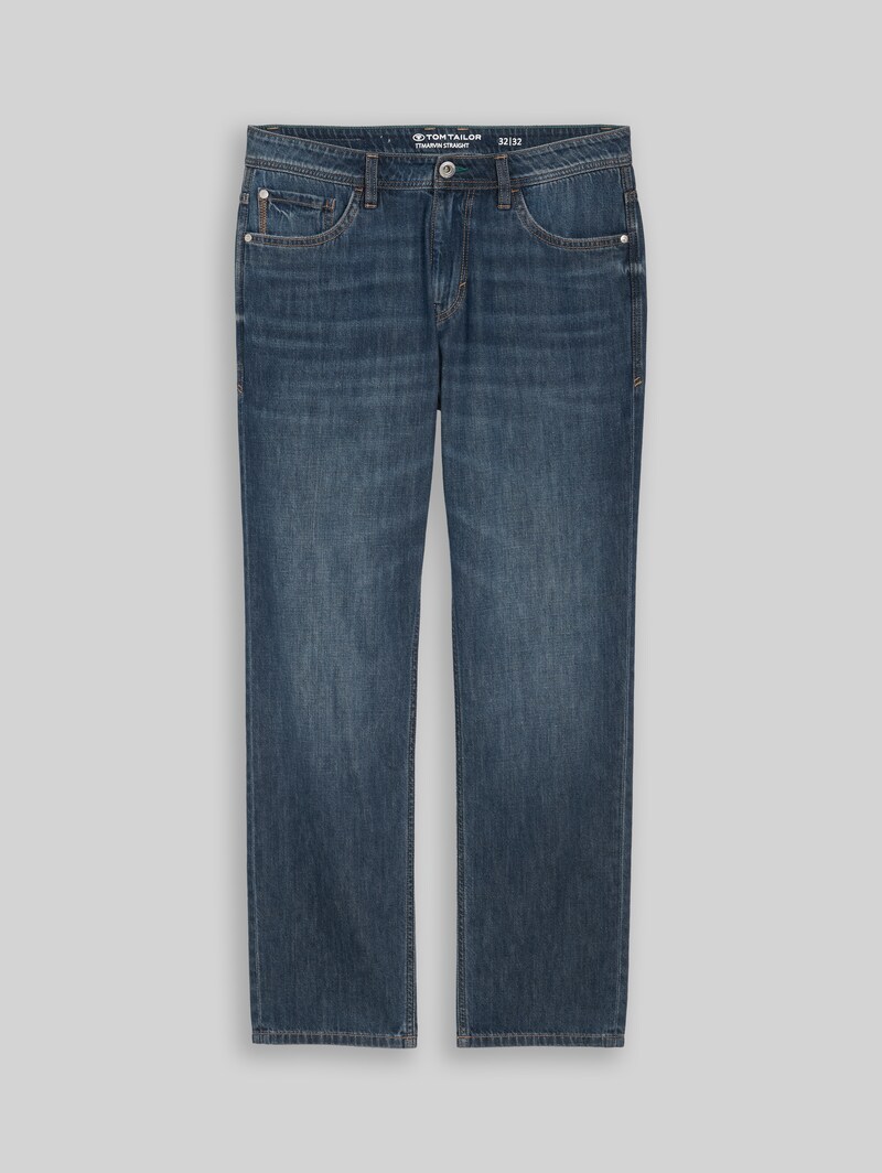 Tom Tailor TTMARVIN STRAIGHT Jeans - Used Dark Stone Blue Denim