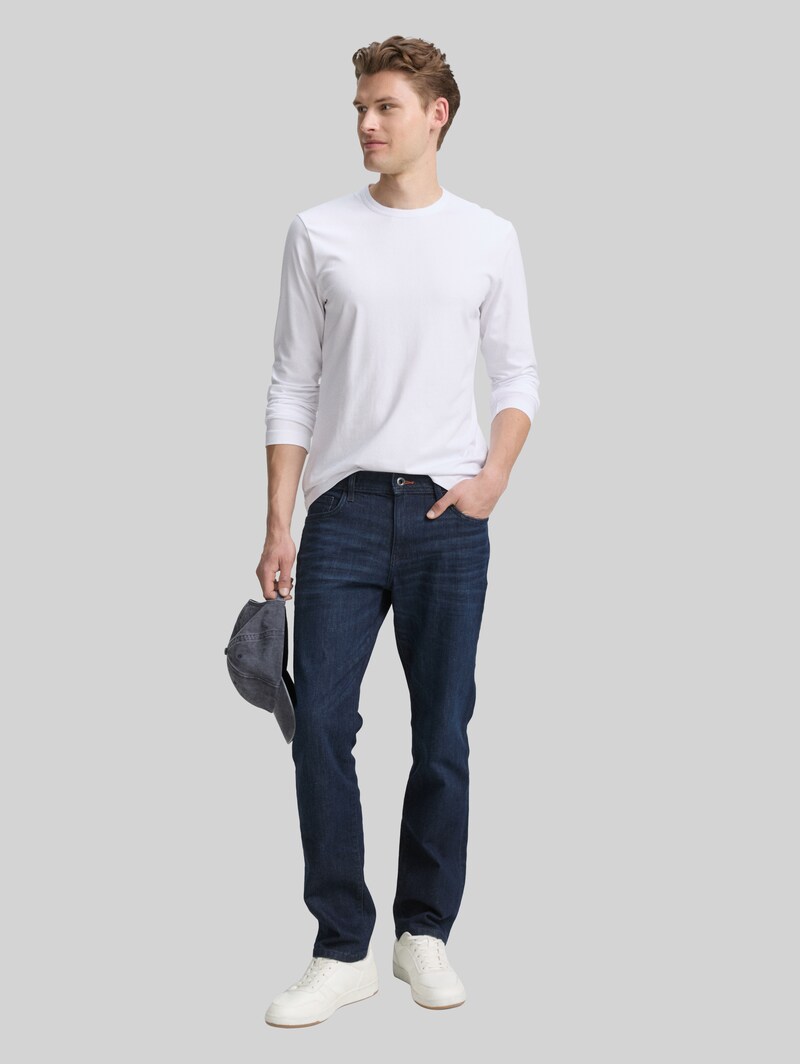 Tom Tailor Slim Fit Langarmshirt mit Stretch - White
