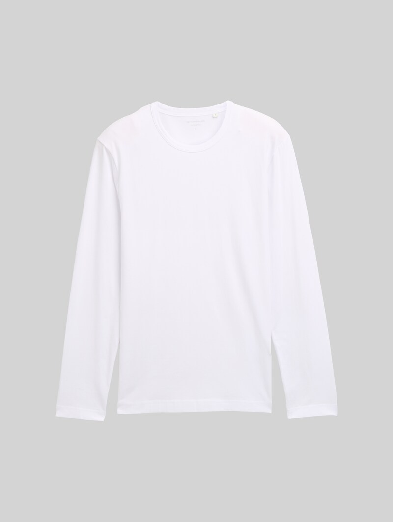 Tom Tailor Slim Fit Langarmshirt mit Stretch - White