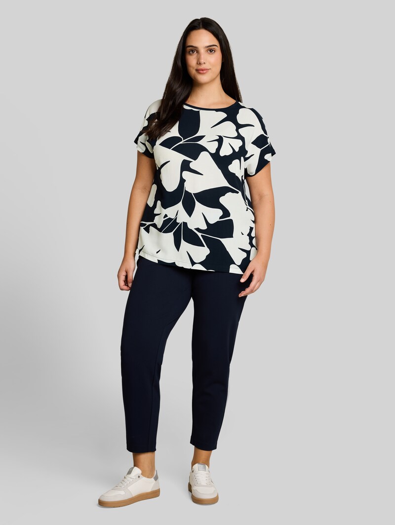 Tom Tailor Plus Size - T-Shirt im Material-Mix - Big Navy Ginkgo