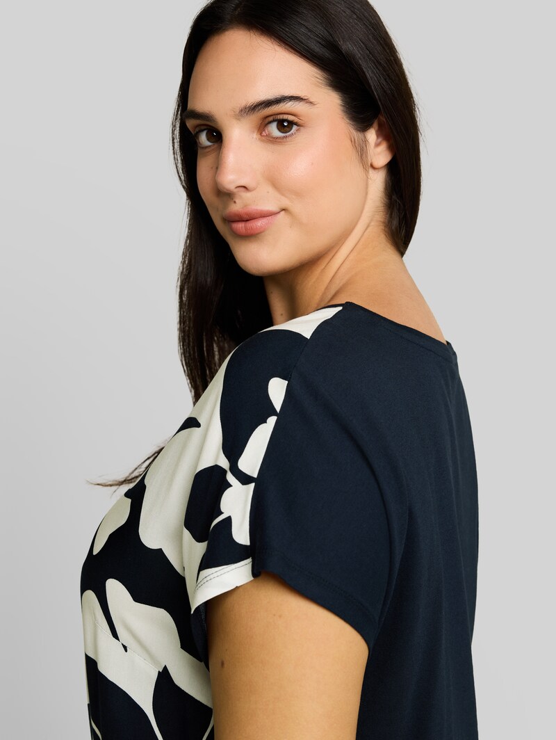 Tom Tailor Plus Size - T-Shirt im Material-Mix - Big Navy Ginkgo