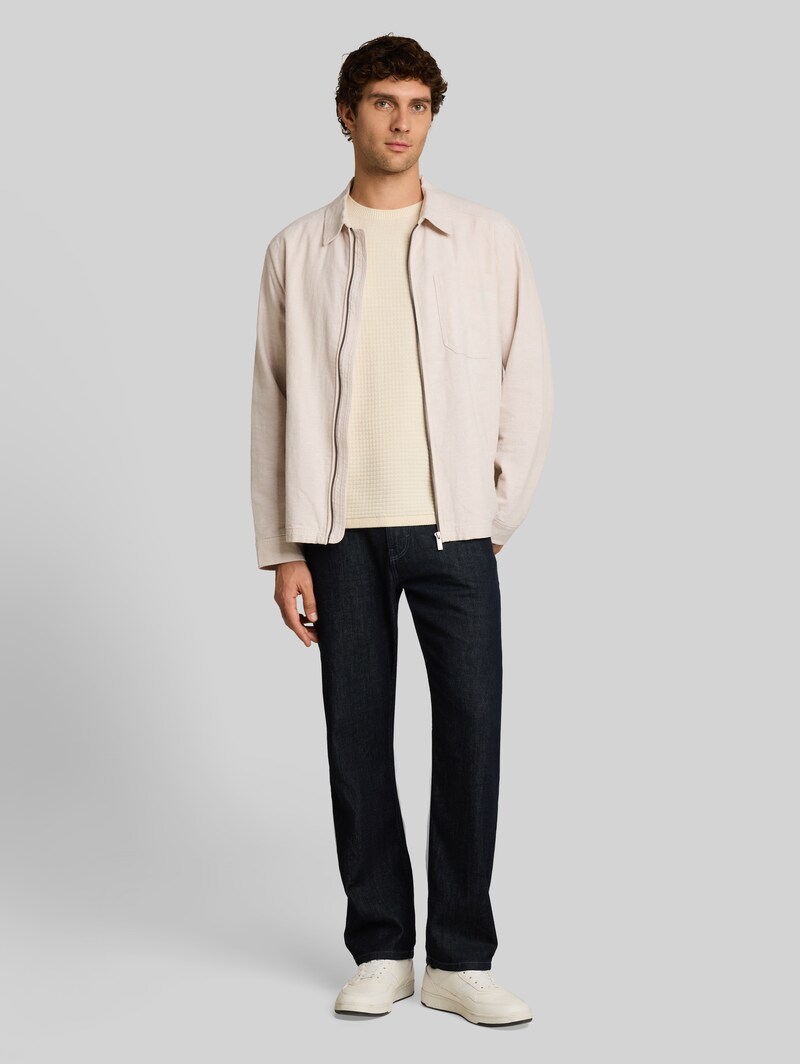 Tom Tailor Relaxed Fit Strickpullover aus Baumwolle - Gardenia White