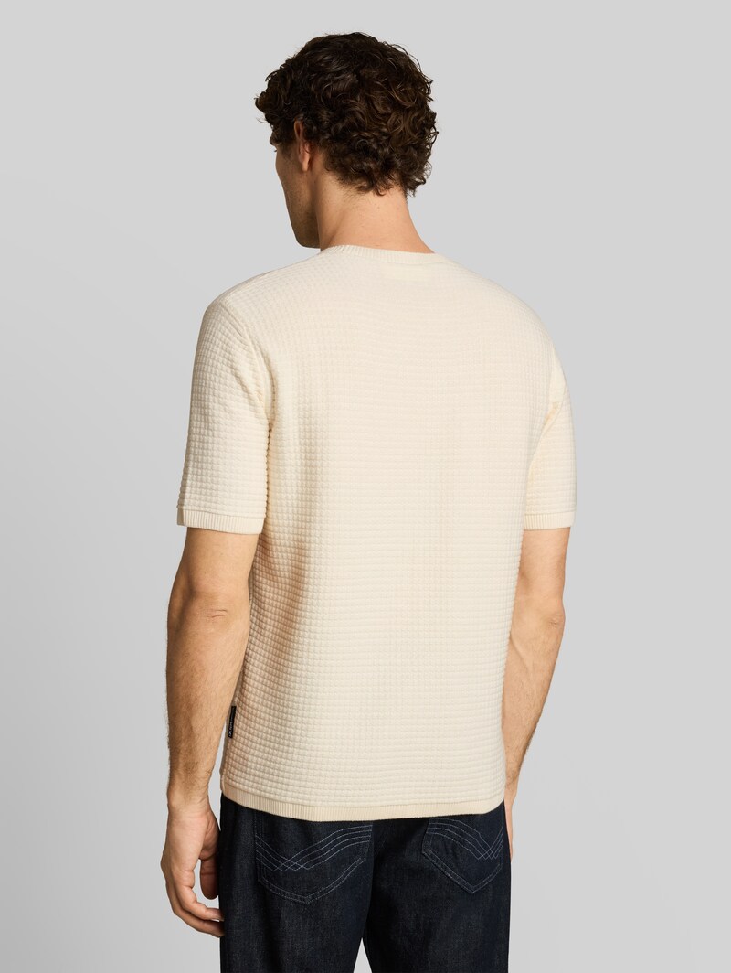Tom Tailor Relaxed Fit Strickpullover aus Baumwolle - Gardenia White