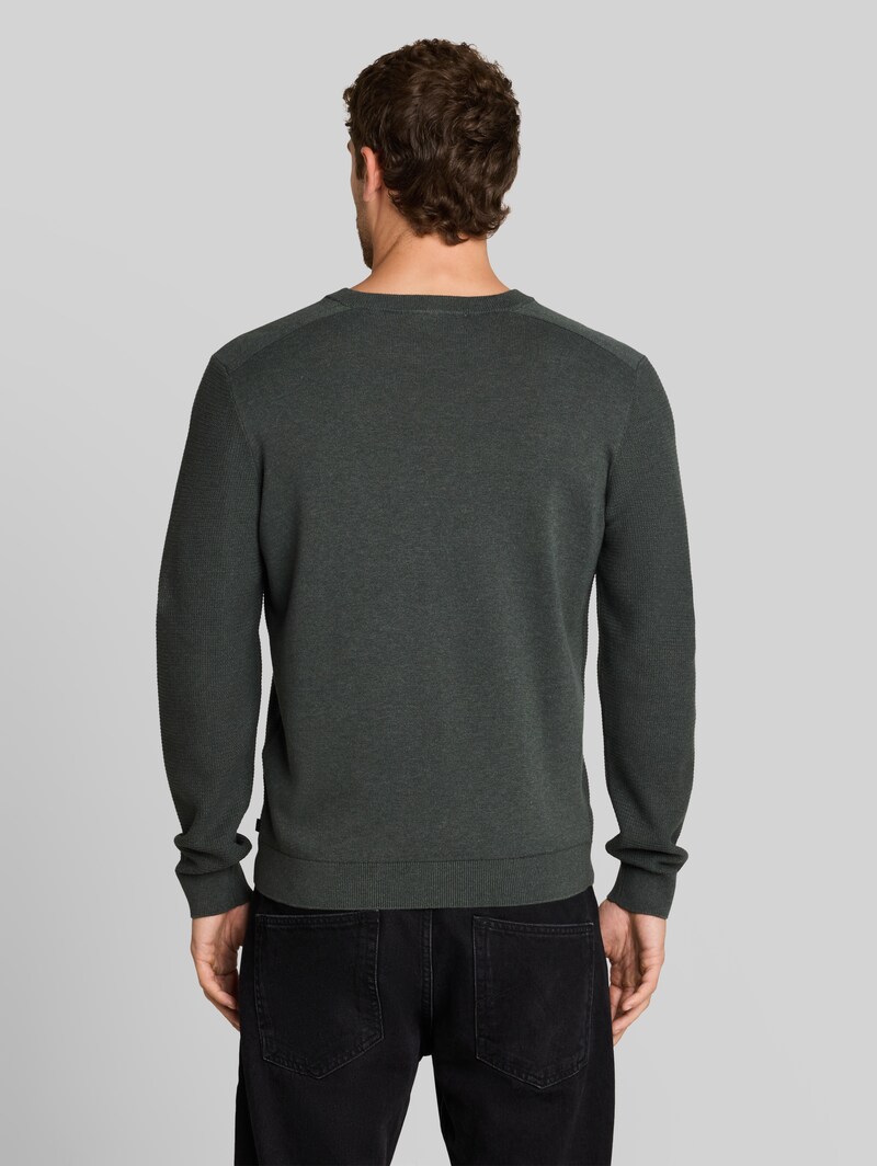 Tom Tailor Strickpullover aus Baumwolle - Darkest Olive Melange