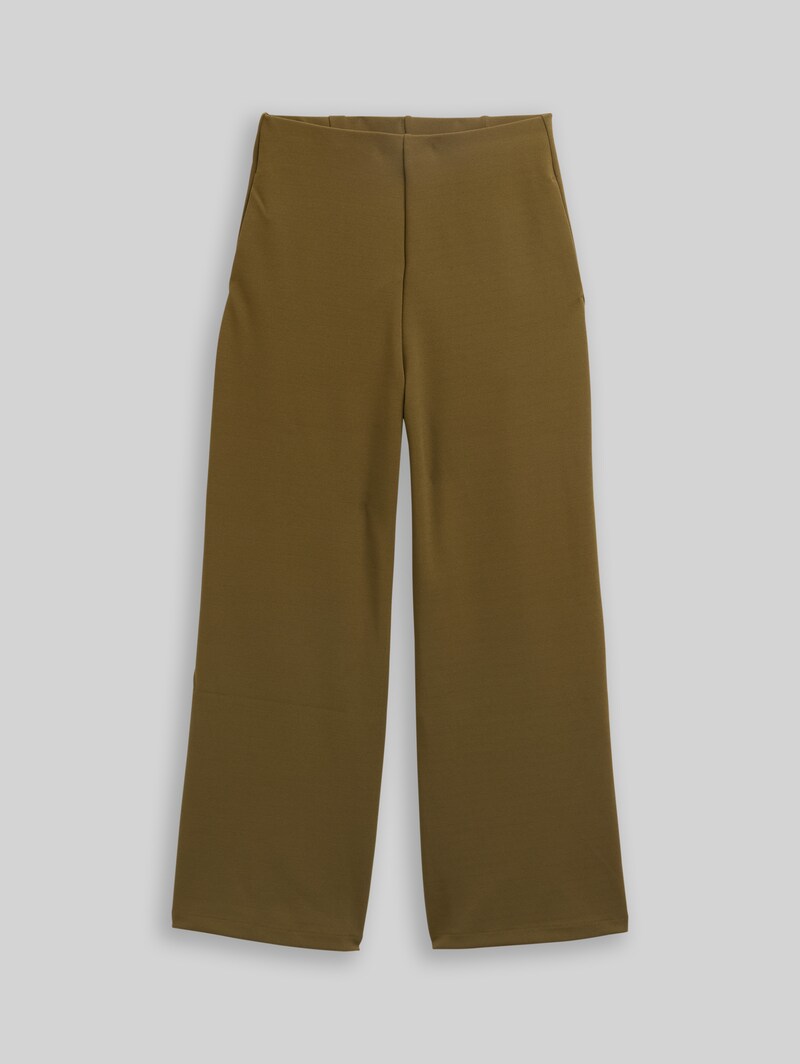 Tom Tailor High Waist Culotte Hose - Golden Olive Green