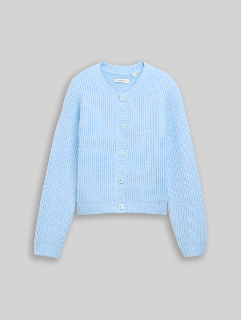 Tom Tailor Cosy Cardigan mit Rundhalsausschnitt - Light Cloudy Blue