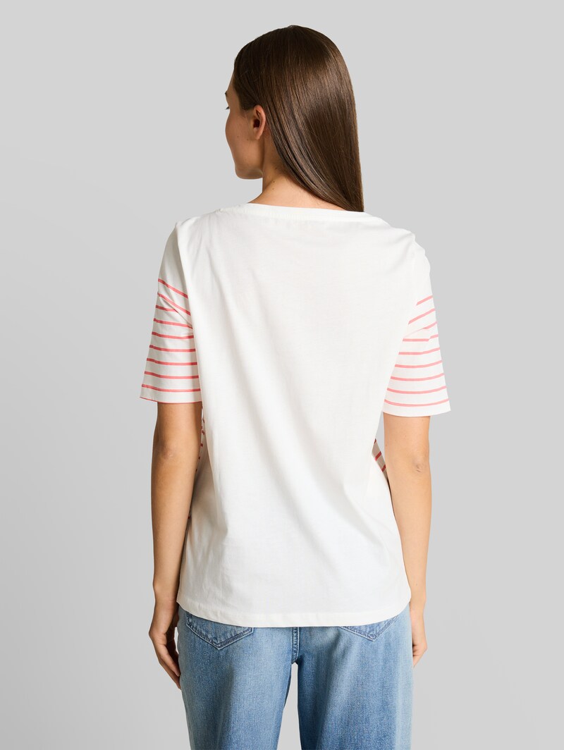 Tom Tailor T-Shirt mit Streifenmuster - Whisper White