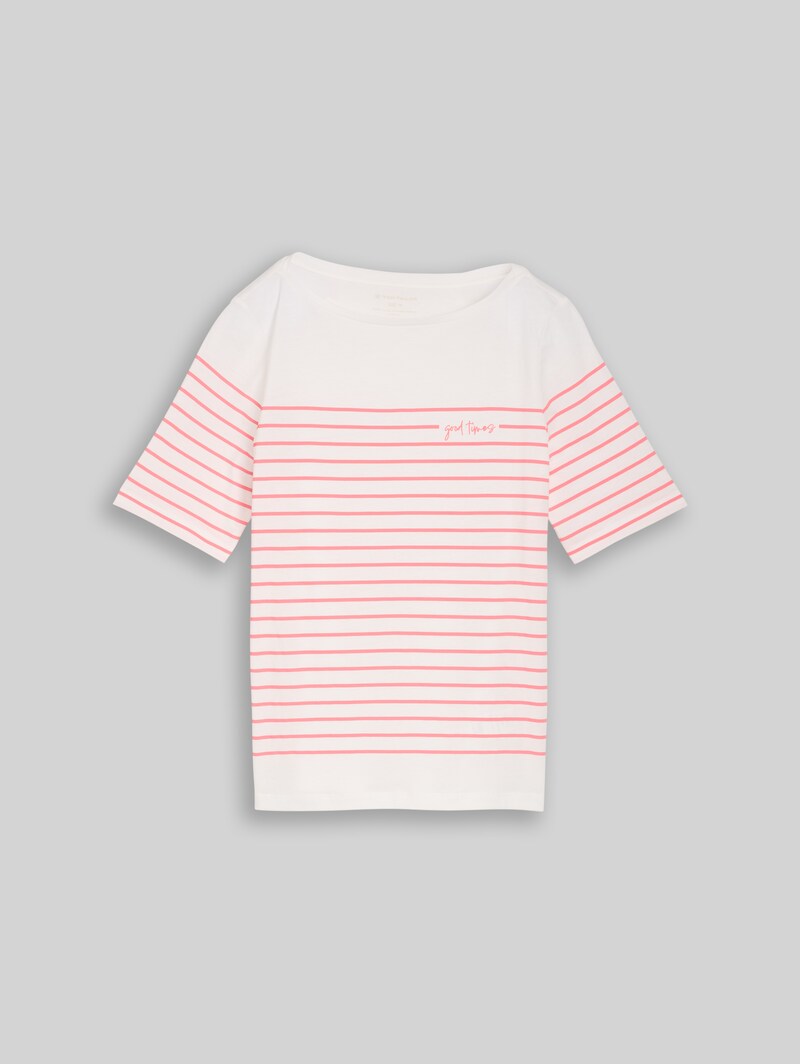 Tom Tailor T-Shirt mit Streifenmuster - Whisper White