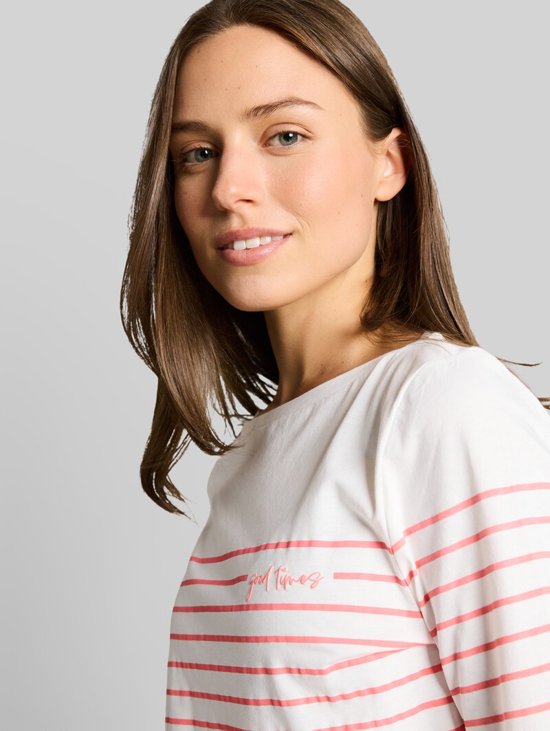 Tom Tailor T-Shirt mit Streifenmuster - Whisper White