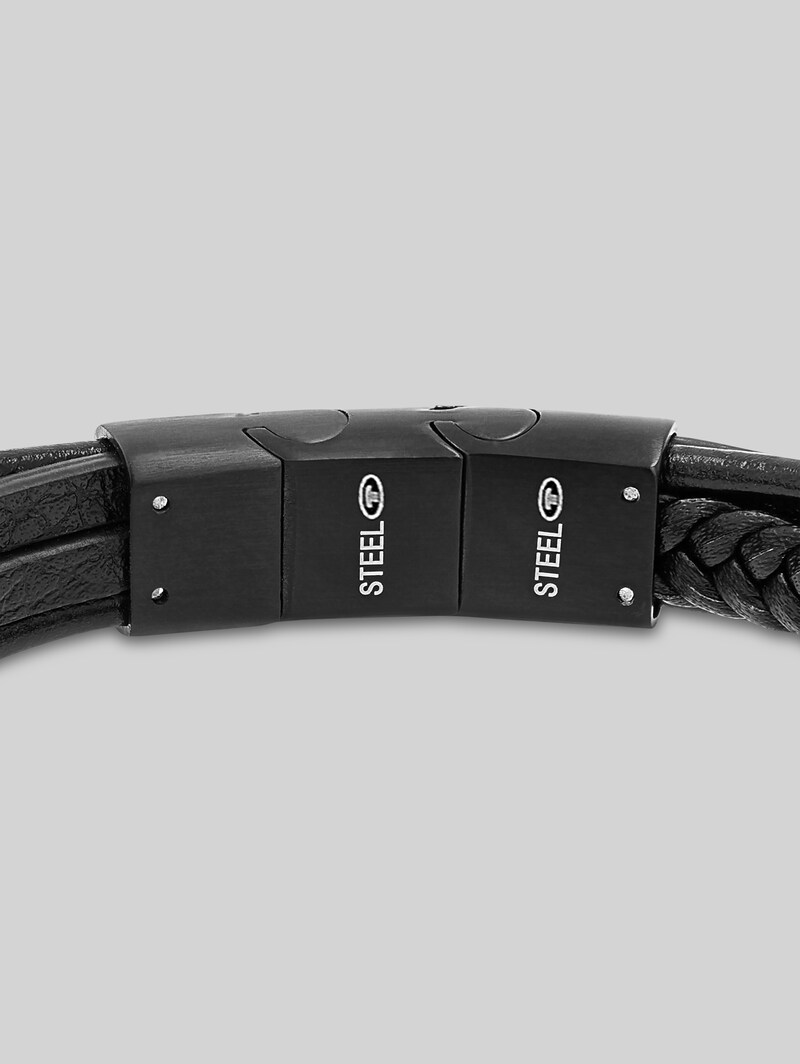 Tom Tailor Gliederarmkette aus Edelstahl schwarz - Black