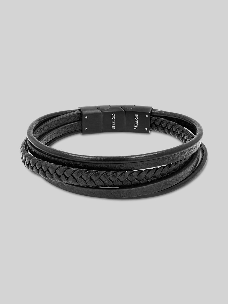 Tom Tailor Gliederarmkette aus Edelstahl schwarz - Black