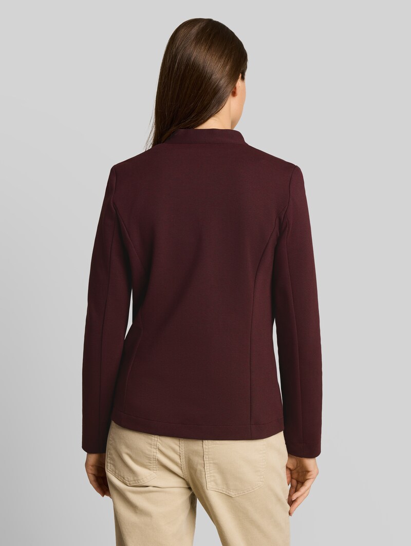 Tom Tailor Slim Fit Blazer mit Ottoman Struktur - Preppy Plum Melange