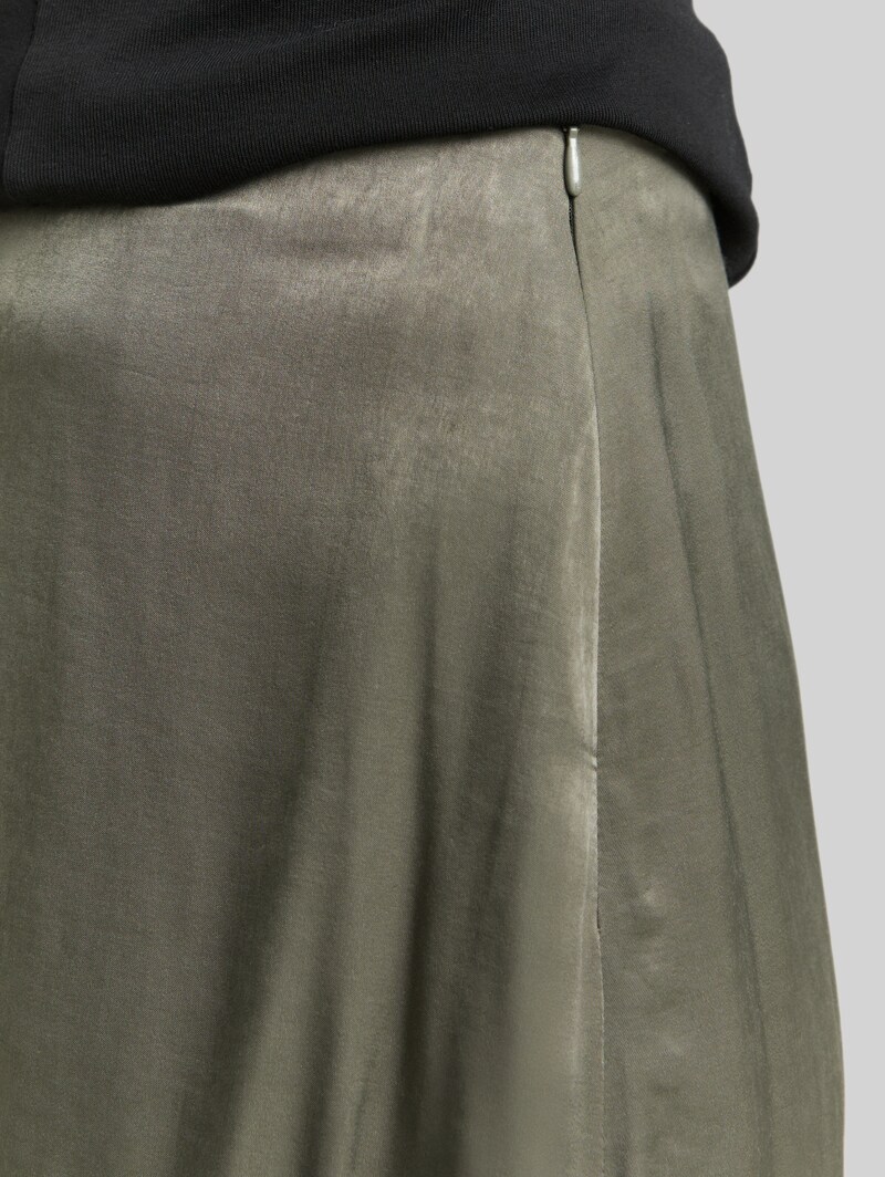 Tom Tailor High Waist Satin Midi-Rock - Cloudy Green