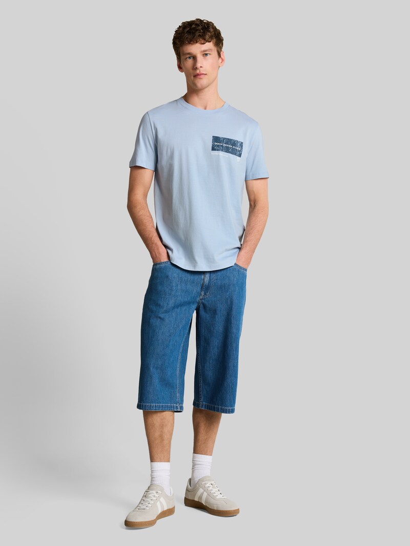 Tom Tailor T-Shirt mit Print - Smart Light Blue