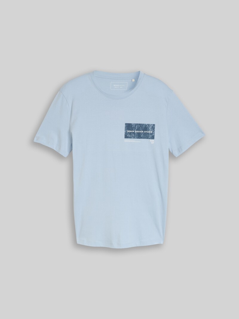 Tom Tailor T-Shirt mit Print - Smart Light Blue