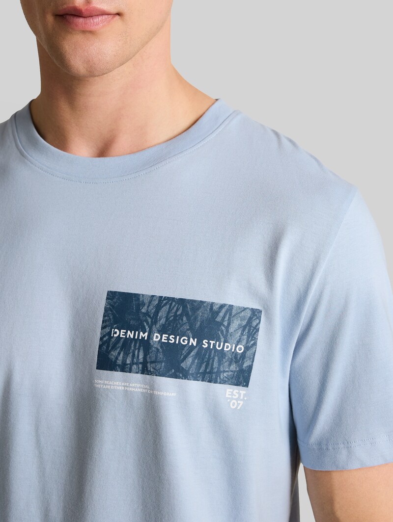 Tom Tailor T-Shirt mit Print - Smart Light Blue