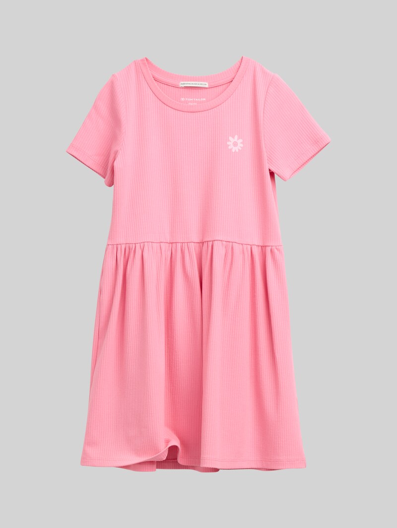 Tom Tailor Mini-Kleid mit Rippstruktur - Sunrise Pink