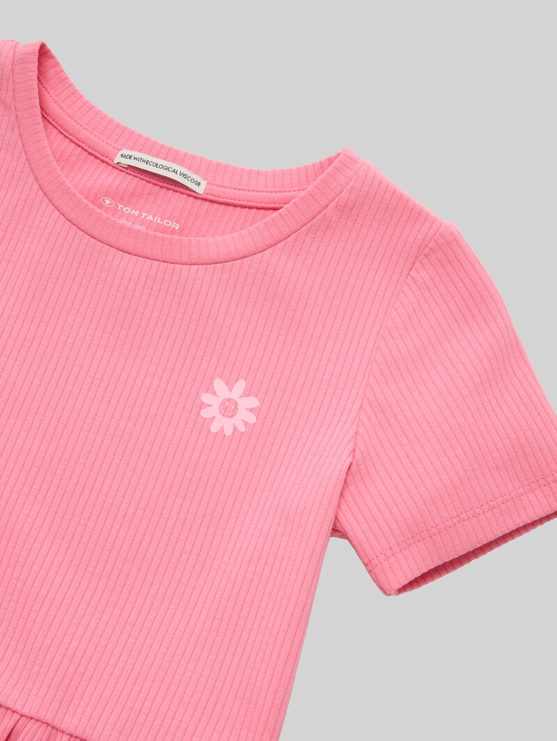 Tom Tailor Mini-Kleid mit Rippstruktur - Sunrise Pink