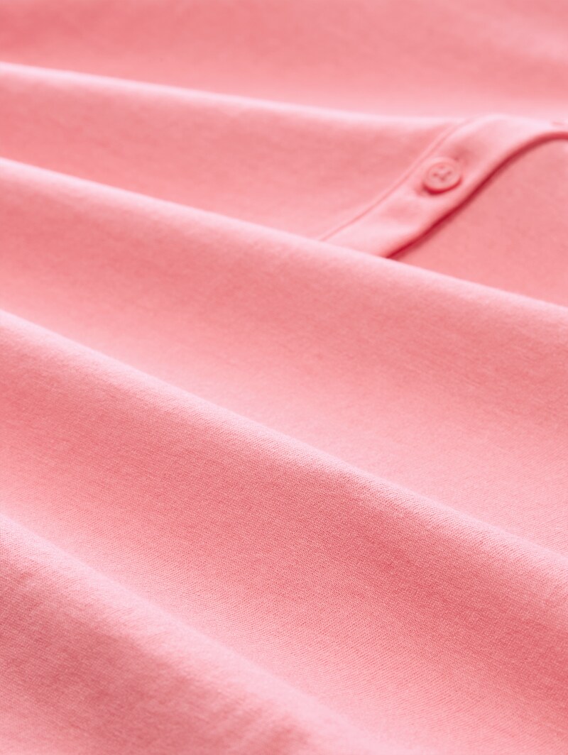 Tom Tailor Henley Top mit Raffungen - Soft Fuchsia Pink